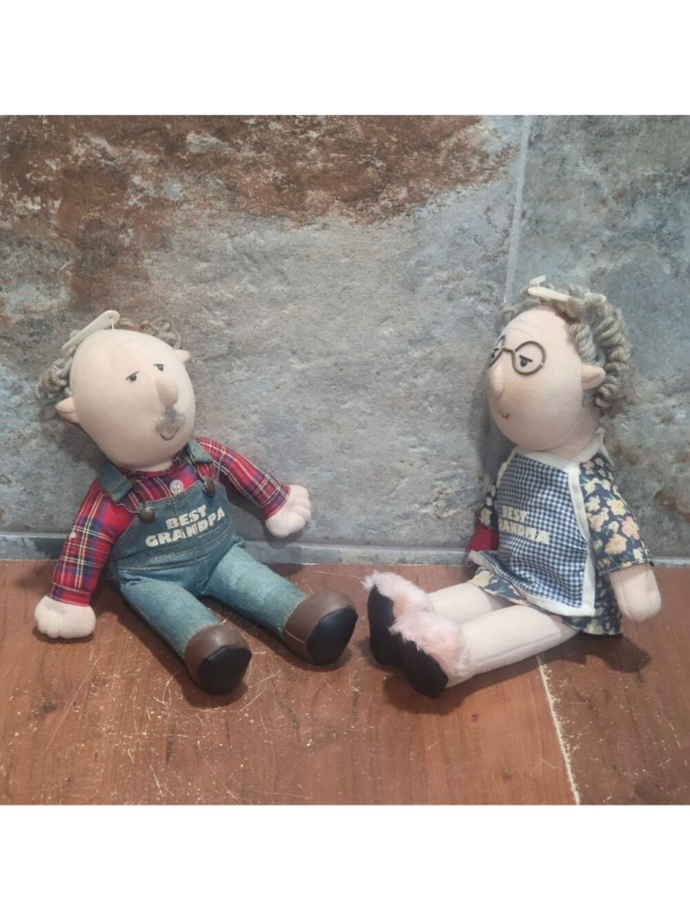 Vintage Peppy People Grandma Tillie & Grandpa Joe Plush Dolls 1998 - Picture 13 of 13